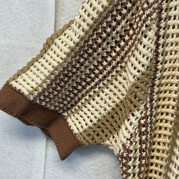 MASSIVE Luxury Men’s Small Knit Crocheted Sweater Polo Shirt Grandpa Resort NWT - Picture 13 of 15